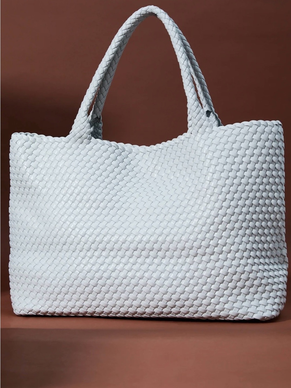 Altar'd State Ice Blue Large Woven Tote Bag - Picture 3 of 3